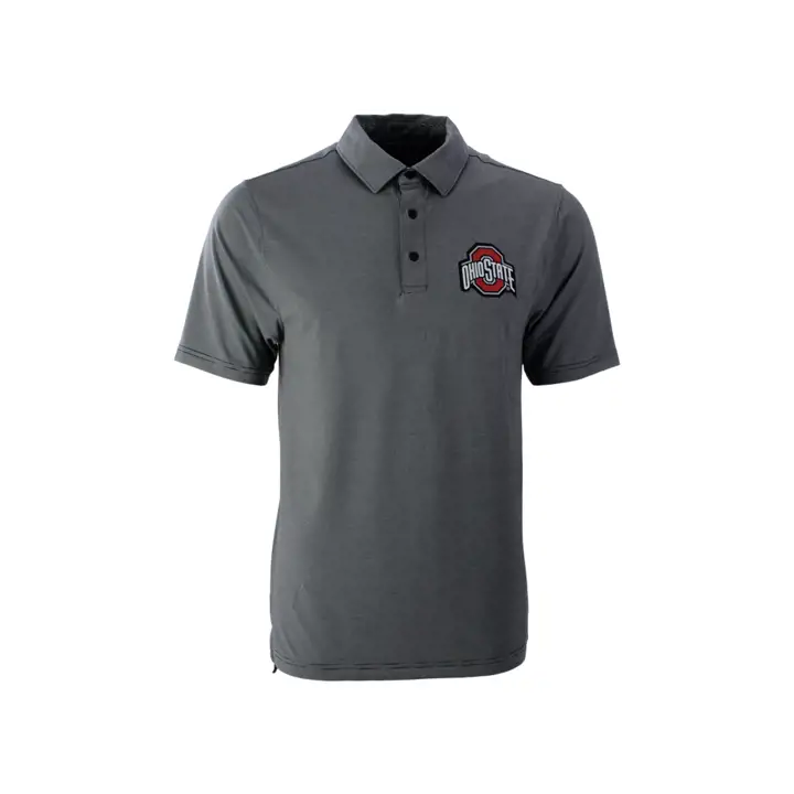 Polo à rayures en fil teint NCAA Buckeyes de l'Ohio State ROUGE
