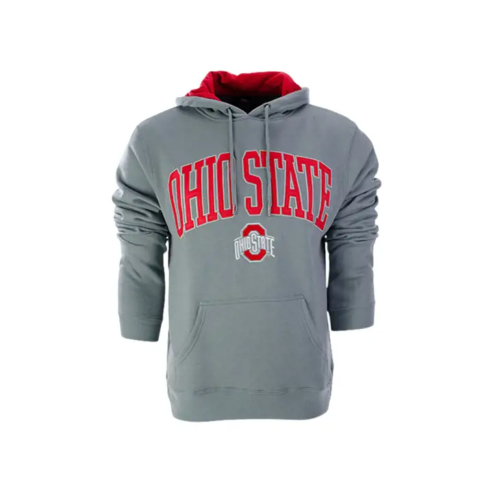 Sweat à capuche molletonné basique NCAA Buckeyes de l'Ohio State gris