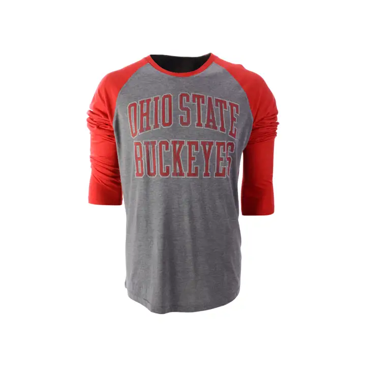 T-shirt à manches longues raglan Ohio State Buckeyes NCAA Heritage GRIS