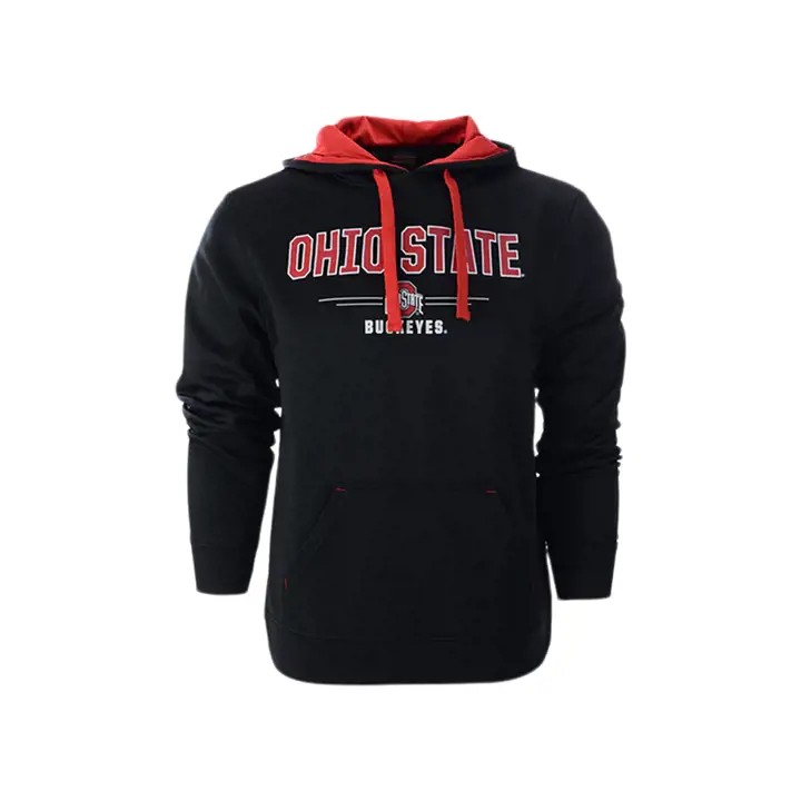 Ohio State Buckeyes NCAA Capuche en molleton polyester contrasté NOIR