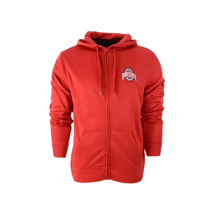Ohio State Buckeyes NCAA Foundation Poly Full Zip Hood ROUGE