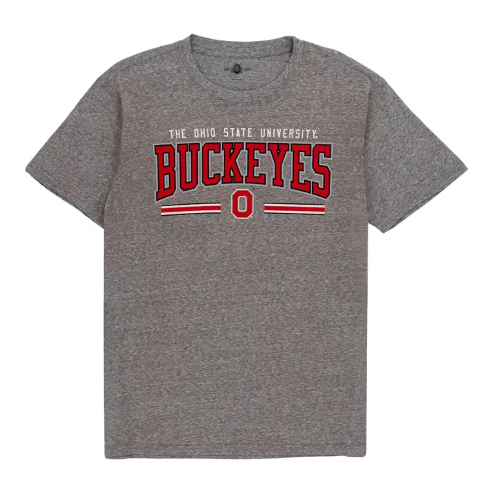 T-shirt délavé torsadé femme NCAA Ohio State Buckeyes GRY