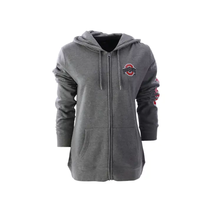 Ohio State Buckeyes NCAA Femme Full Zip Capuche GRIS