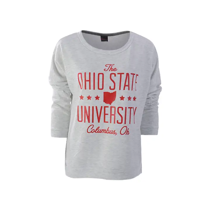 Ohio State Buckeyes NCAA Femme Col Rond Haut-Bas Crème