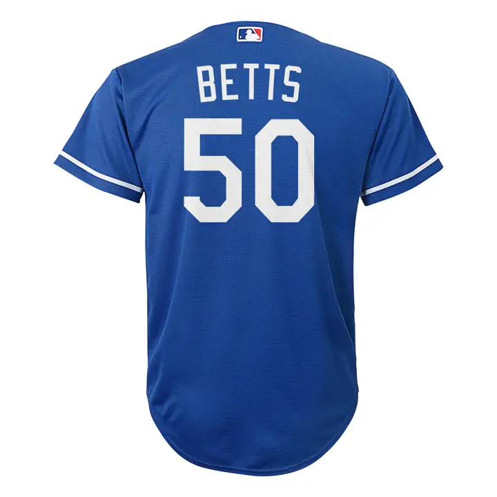 Maillot officiel de joueur Mookie Betts des Dodgers MLB pour enfants rbl