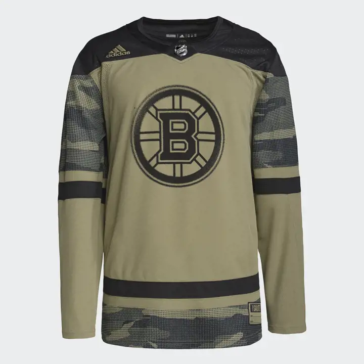 Maillot Primegreen des Bruins de Boston de la LNH pour l'hommage aux Forces armées