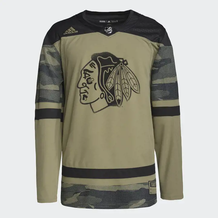 Maillot Primegreen d'hommage militaire des Blackhawks de Chicago (LNH)