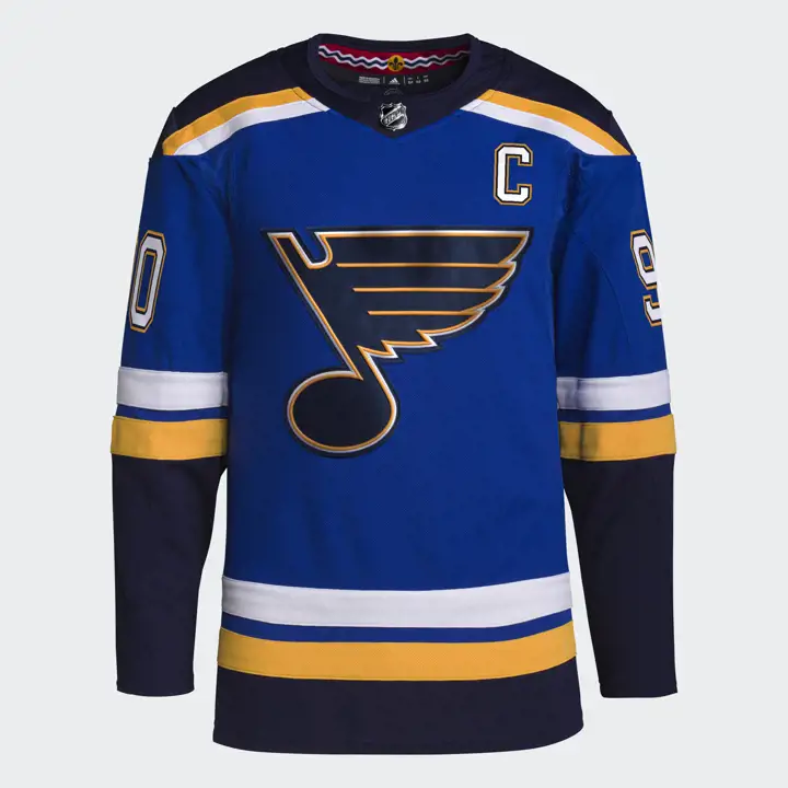 Maillot officiel de joueur Adidas Primegreen des Blues de St. Louis – Ryan O'Reilly