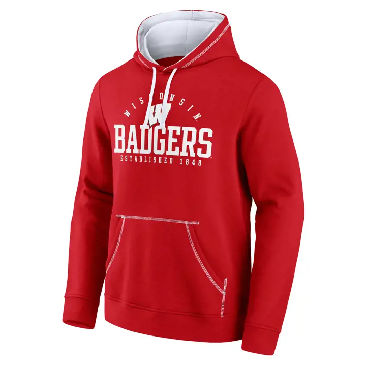 Sweat à capuche Wisconsin Badgers NCAA à logo superposé arc-en-ciel 21 ROUGE