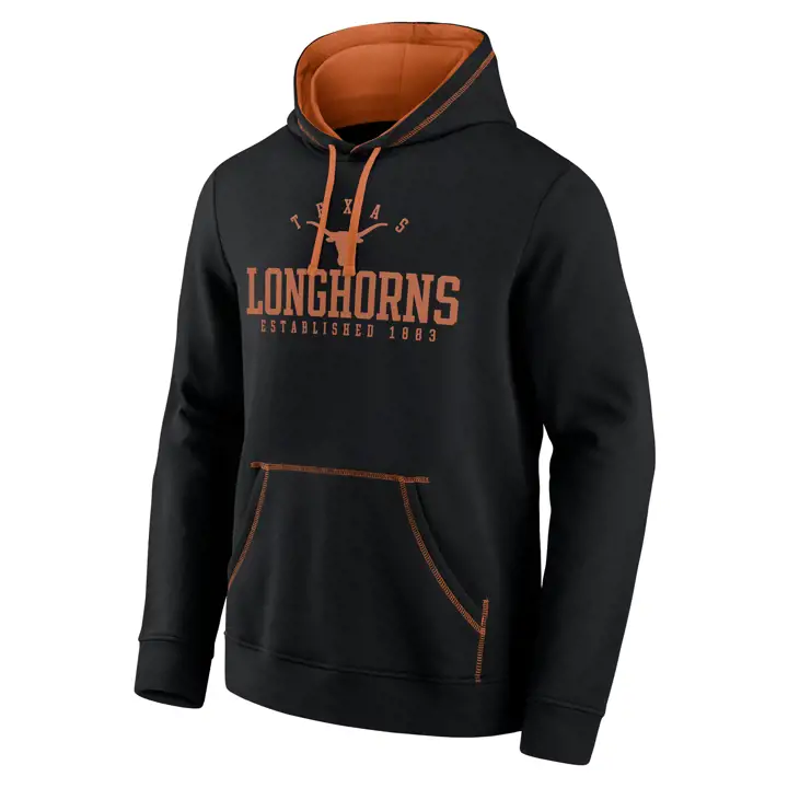Sweat à capuche Texas Longhorns NCAA Superposé Arqué 21 BLK