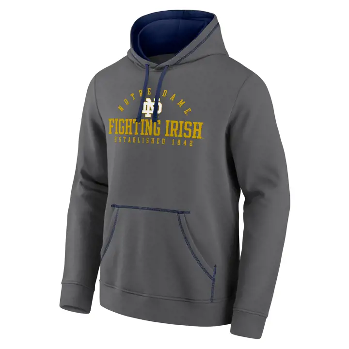 Sweat à capuche Notre Dame Fighting Irish NCAA Stacked Arch 21 GRY