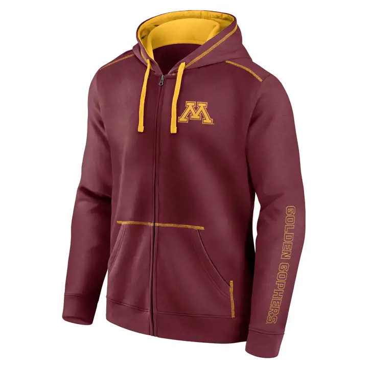 Minnesota Golden Gophers NCAA Bloc de Coton FZ Capuche 21 MAR