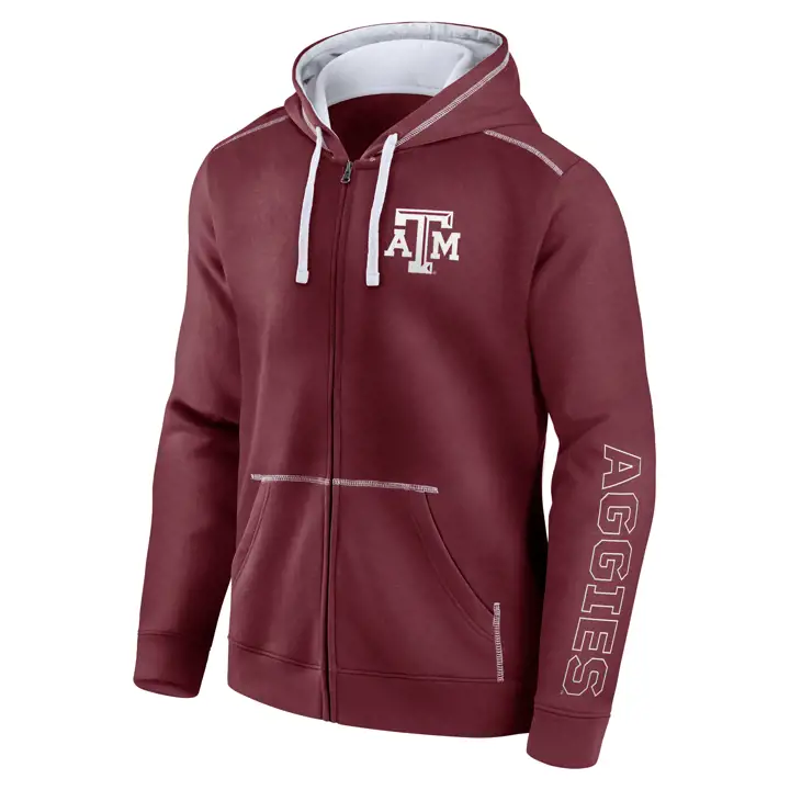 Texas A&M Aggies NCAA Bloc de coton FZ à capuche 21 MAR