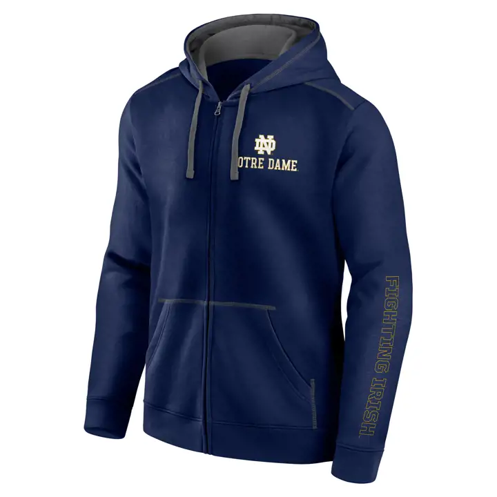 Notre Dame Fighting Irish NCAA Blocked Cotton FZ Hood 21 marine