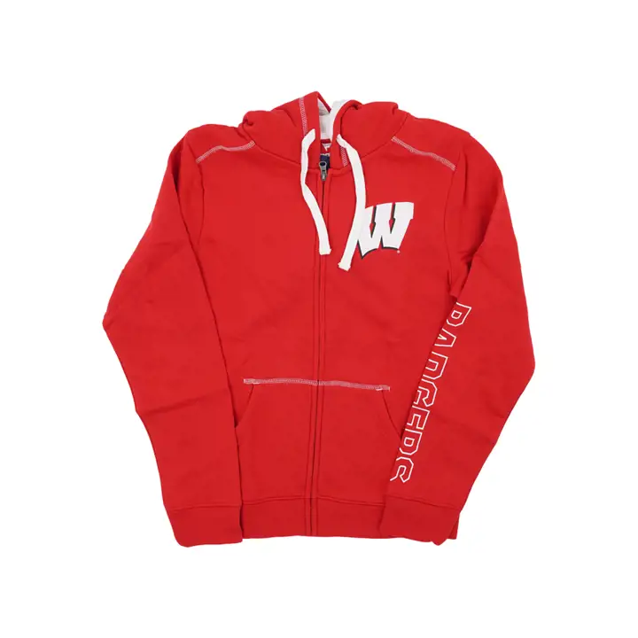 Wisconsin Badgers NCAA Bloc de couleur Coton FZ Capuche 21 ROUGE