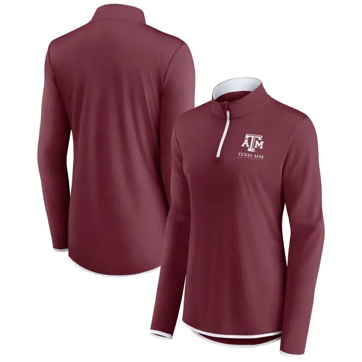 Haut zippé 1/4 pour femme Texas A&M Aggies NCAA Poly 21 MAR