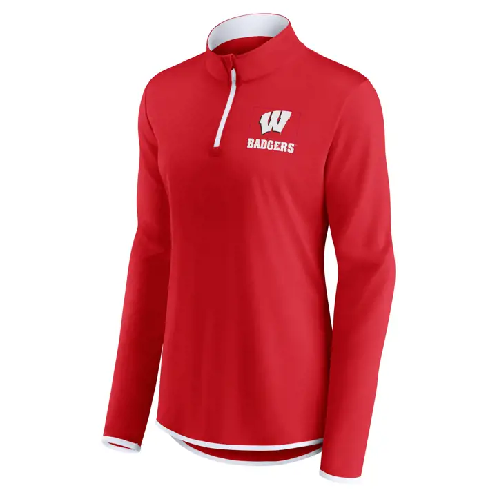 Wisconsin Badgers NCAA Femme Poly 1/4 Zip 21 ROUGE
