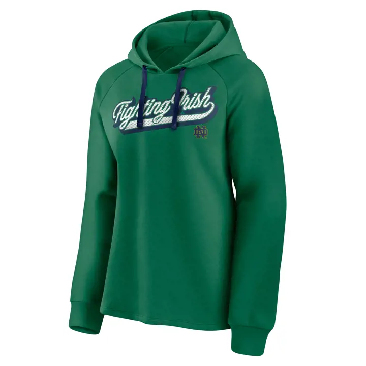 Sweat à capuche en coton Notre Dame Fighting Irish NCAA pour femme 21 GRN