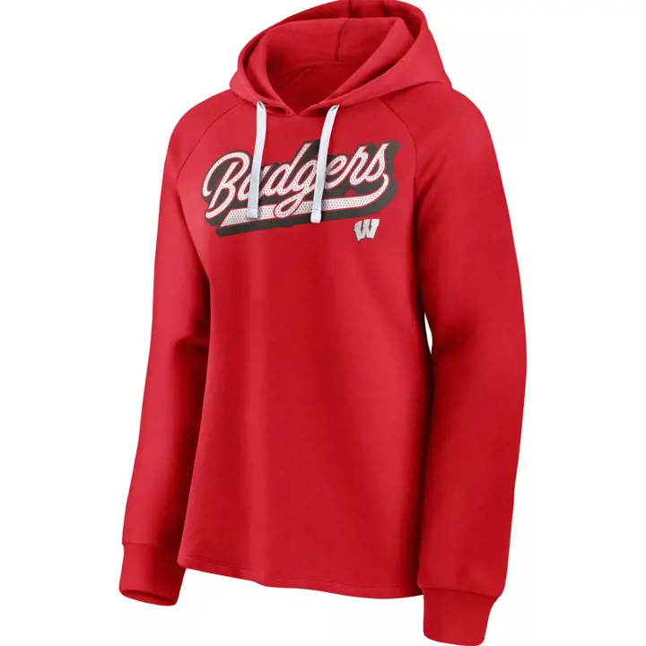 Sweat à capuche en coton NCAA pour femme Wisconsin Badgers 21 ROUGE