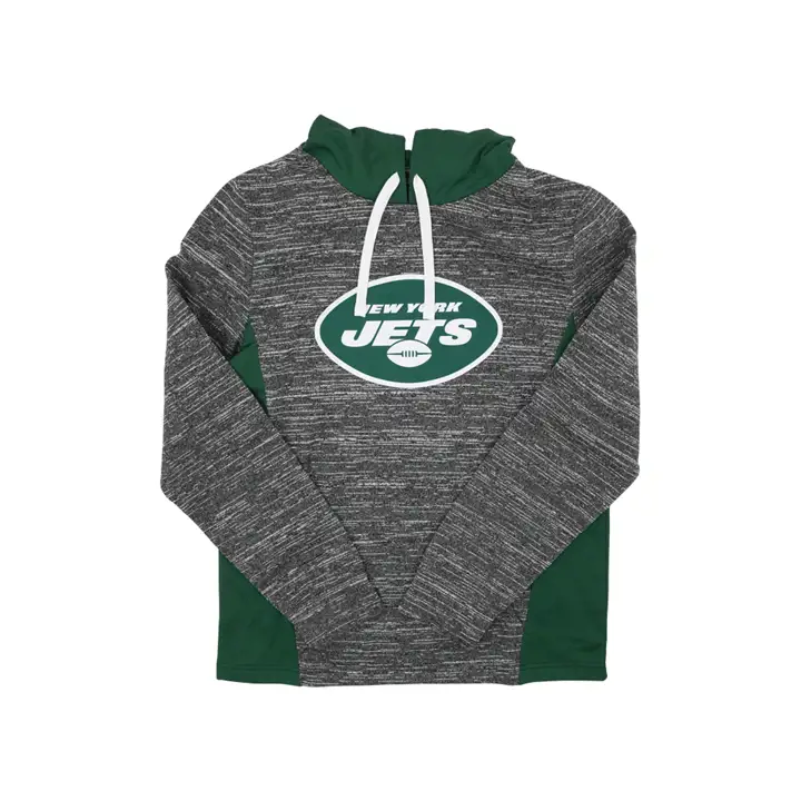 New York Jets NFL CHILLER FLEECE PULL HOODIE 21 GRY