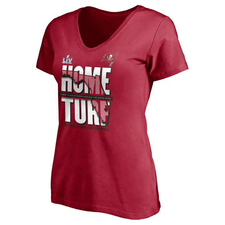 T-shirt rouge femme NFL Tampa Bay Buccaneers Super Bowl LV Huddle State