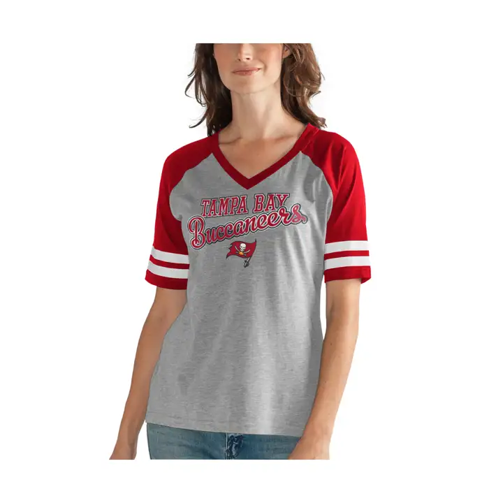 T-shirt BUCCANEERS NFL Goal Line Foil Femme 20 gris/rouge