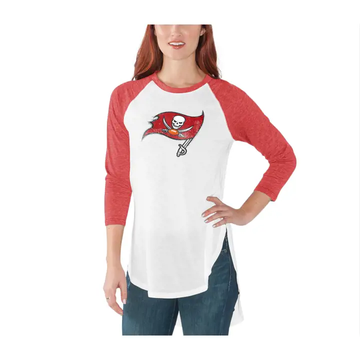 BUCCANEERS NFL T-shirt raglan "Tailgate Legacy" femme 20 blanc/rouge