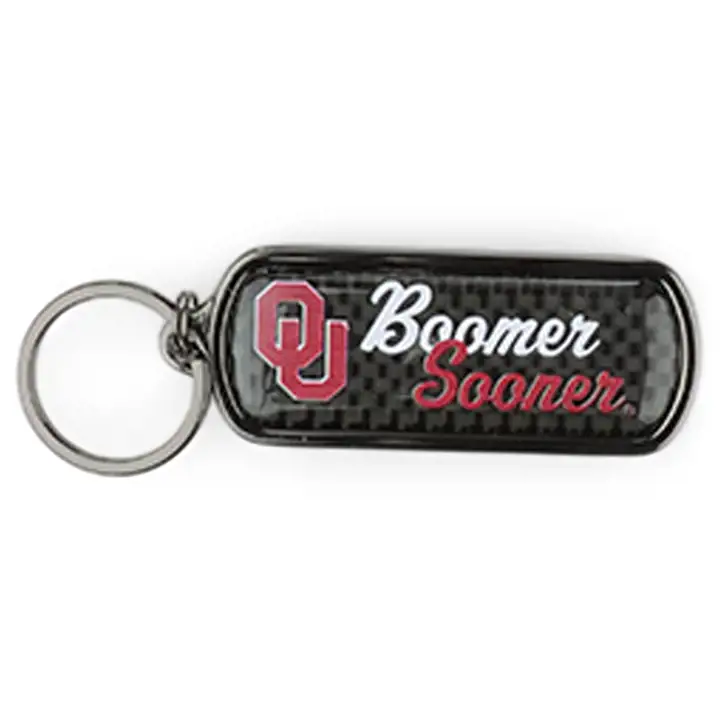Porte-clés ovale en fibre de carbone Oklahoma Sooners