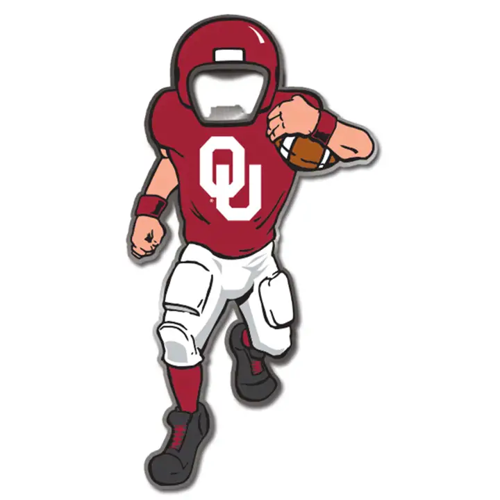 Ouvre-bouteille Oklahoma Sooners en métal joueur ast