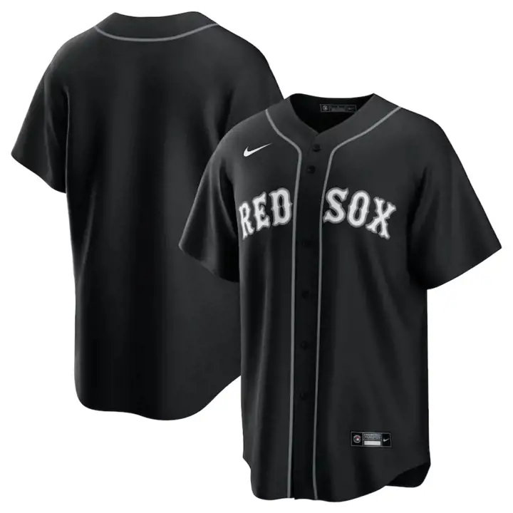 Boston Red Sox MLB Maillot Réplique Officiel Vierge NOIR/BLANC