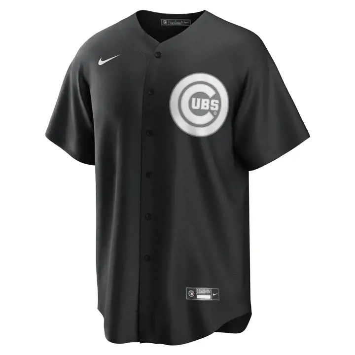 Maillot réplique officiel vierge MLB des Cubs de Chicago NOIR/BLANC