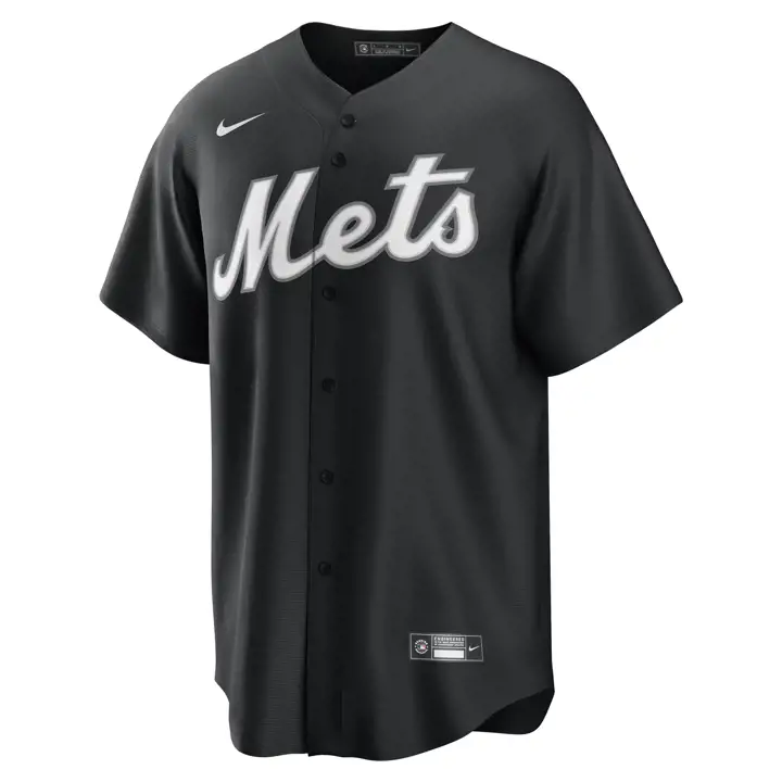 Maillot Replica Officiel Vierge MLB des New York Mets N&B