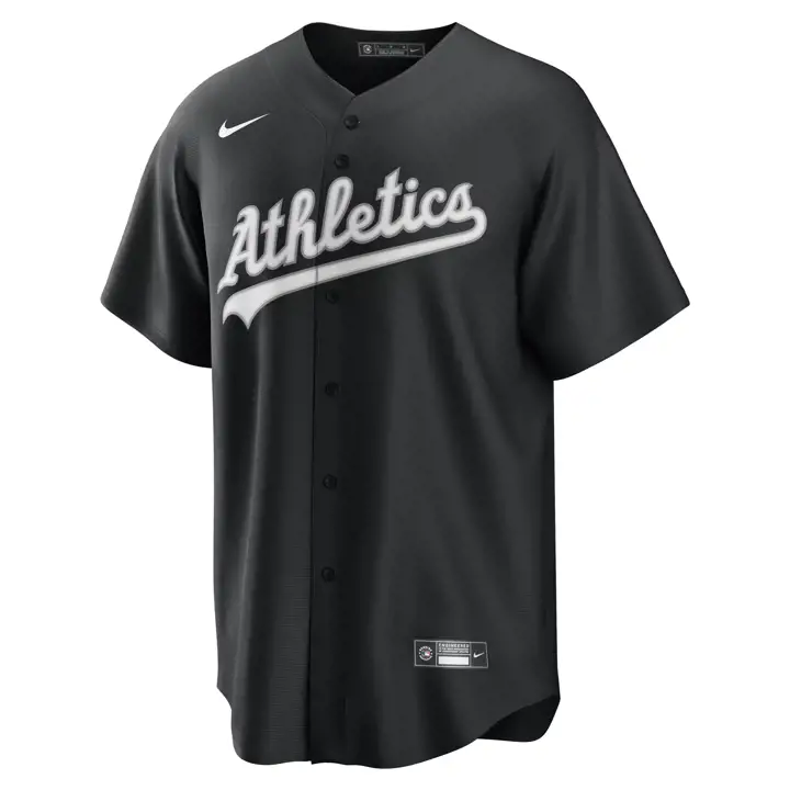 Maillot réplique vierge officiel MLB des Athletics d'Oakland NOIR/BLANC