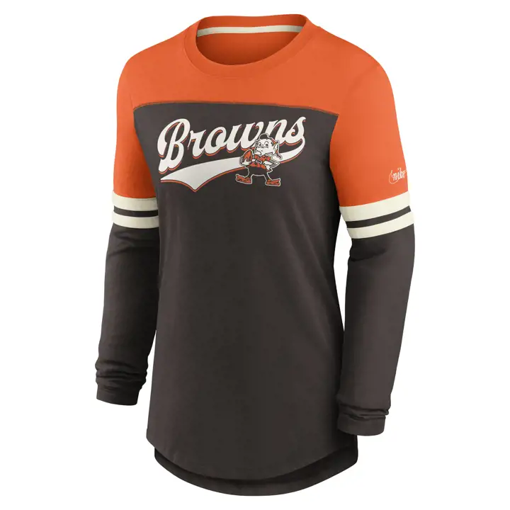 Haut à manches longues pour femme Cleveland Browns NFL Color Block 21 mar/bla/o