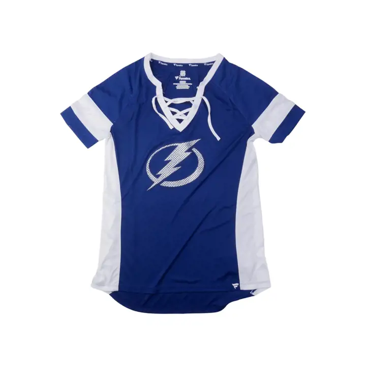 Haut Athéna 21 Bl du bloc-parti féminin du Lightning de Tampa Bay (LNH)