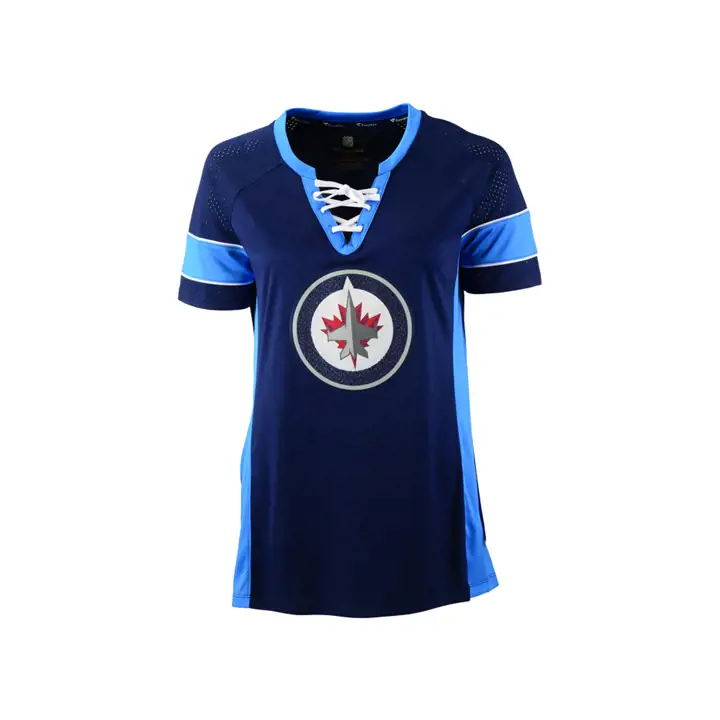 Haut athlétique femme Winnipeg Jets LNH, coloris marine/bleu