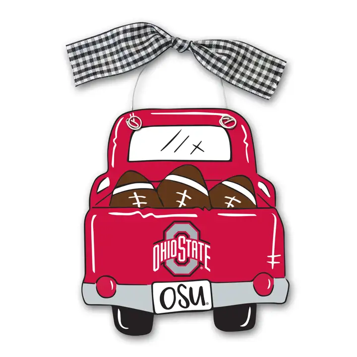 Ornement de camion en bois Ohio State Buckeyes