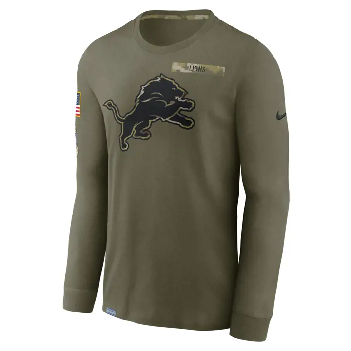 T-shirt à manches longues Detroit Lions NFL Salute to Service 21 VERT