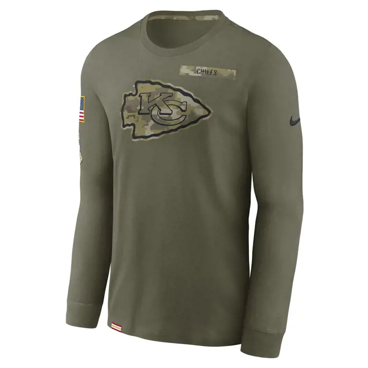 T-shirt manches longues NFL "Salute to Service" des Kansas City Chiefs 21 GRN