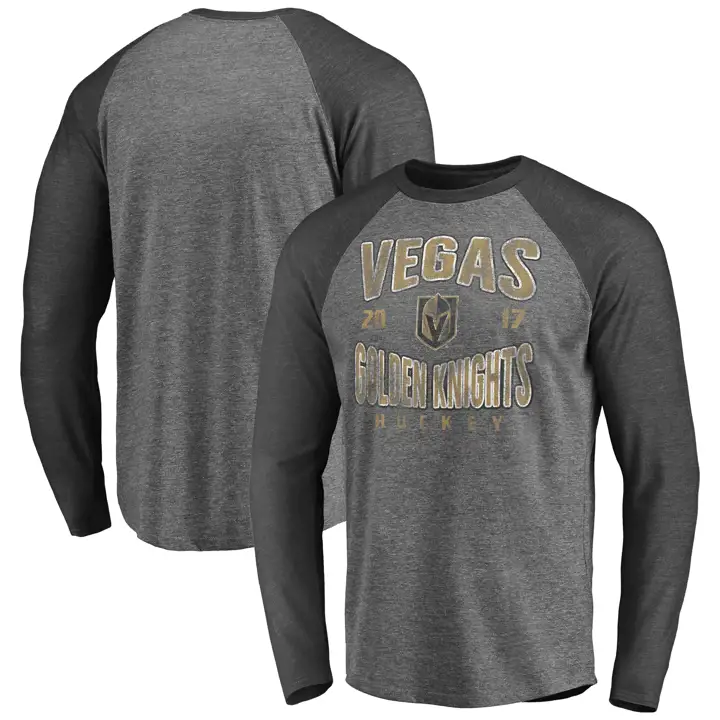 Haut à manches longues Raglan Triblend Wave Off LNH Vegas Golden Knights CHARBON