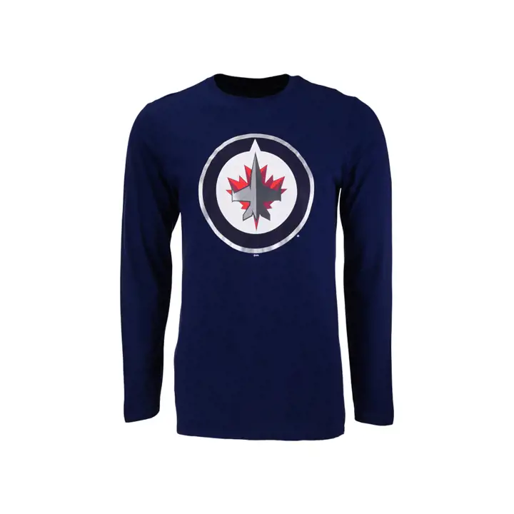 T-shirt à manches longues Winnipeg Jets LNH Logo Prime MARINE