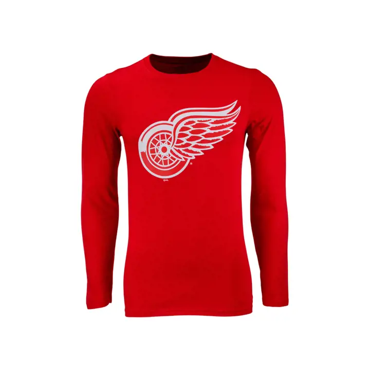 T-shirt à manches longues Rouge avec logo principal des Red Wings de Détroit de la LNH