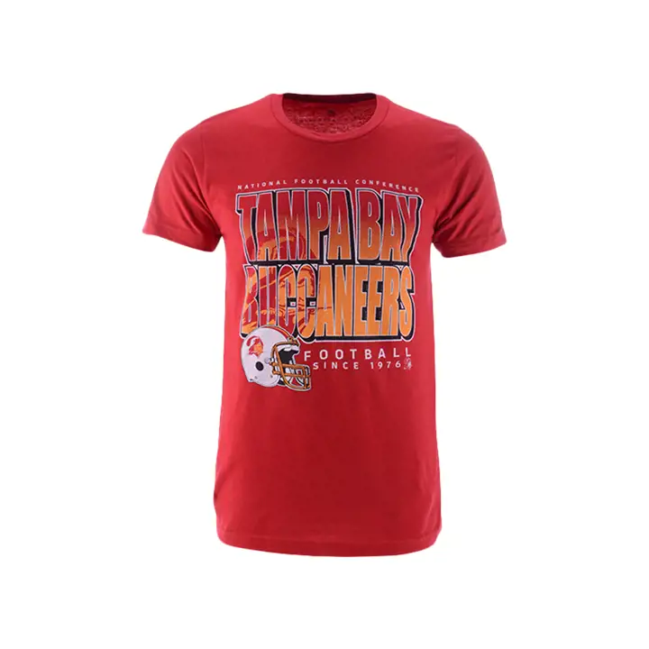BUCCANEERS NFL T-SHIRT 21 ROUGE MASCOTTE AVEC LOGO