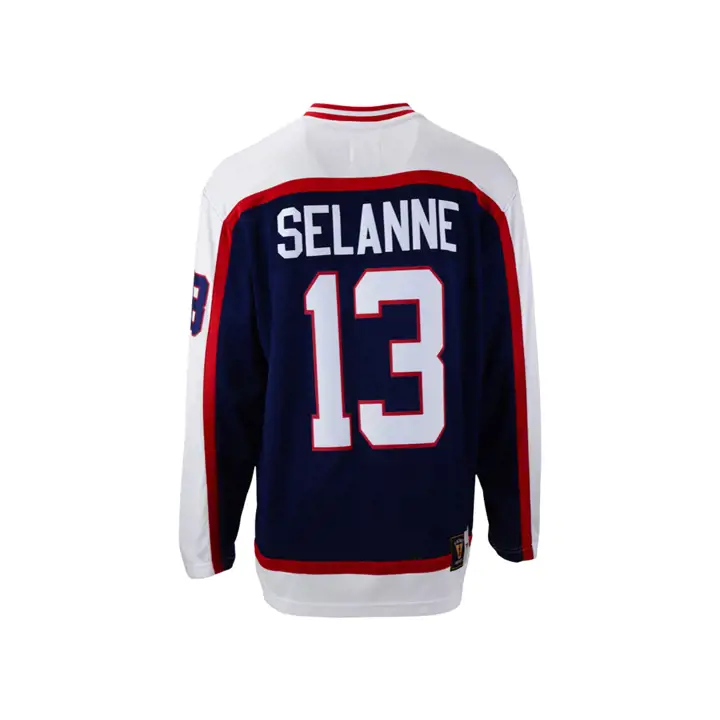 GAGNEZ. Maillot Breakaway Heritage des Jets de Winnipeg de la LNH Teemu Selanne BLEU