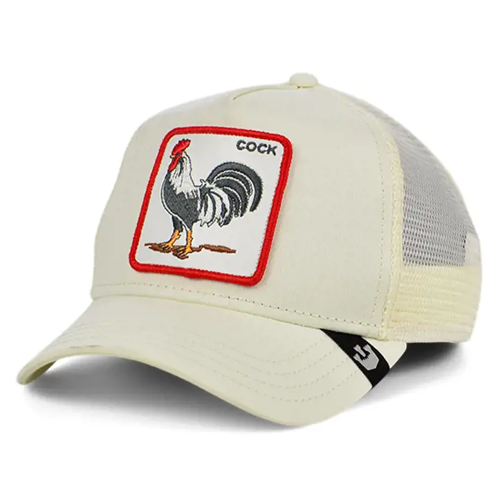 Goorin Brothers CASQUETTE TRUCKER COURBÉE COQ AMÉRICAIN BLANC