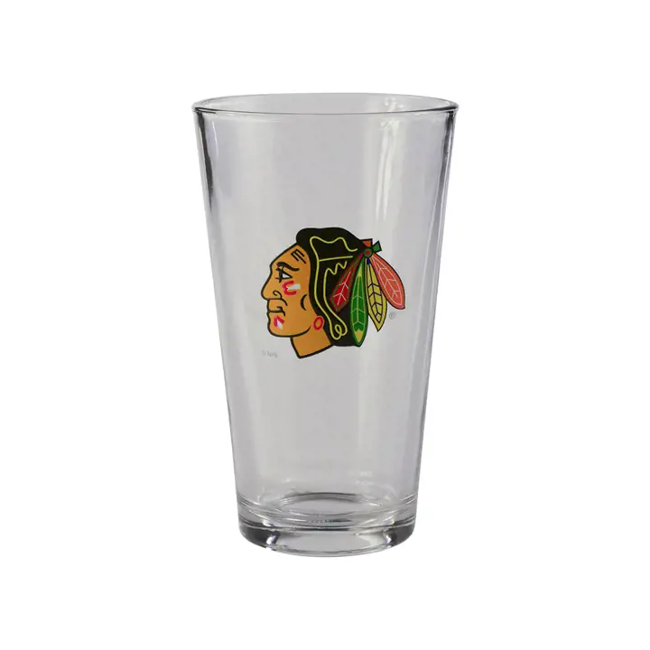 Verre à pinte de 47 cl Chicago Blackhawks avec emblème en relief
