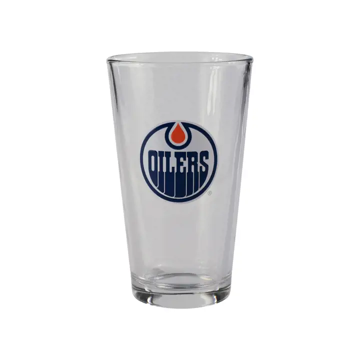 Verre à pinte Edmonton Oilers de 16 oz avec logo en relief