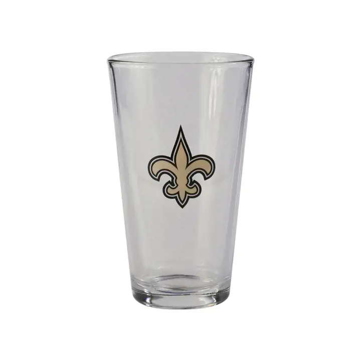 Verre tulipe (pinte) des Saints de la Nouvelle-Orléans de 16 oz avec logo en relief