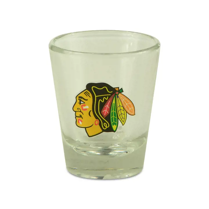 Verre à liqueur de 2 oz. avec logo d'équipe des Blackhawks de Chicago