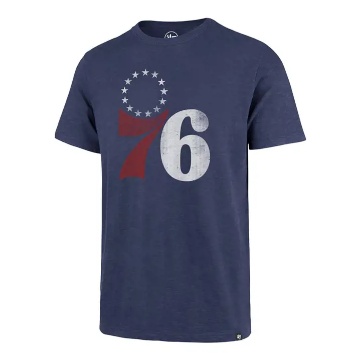 T-shirt bleu Philadelphia 76ers NBA Grit Scrum